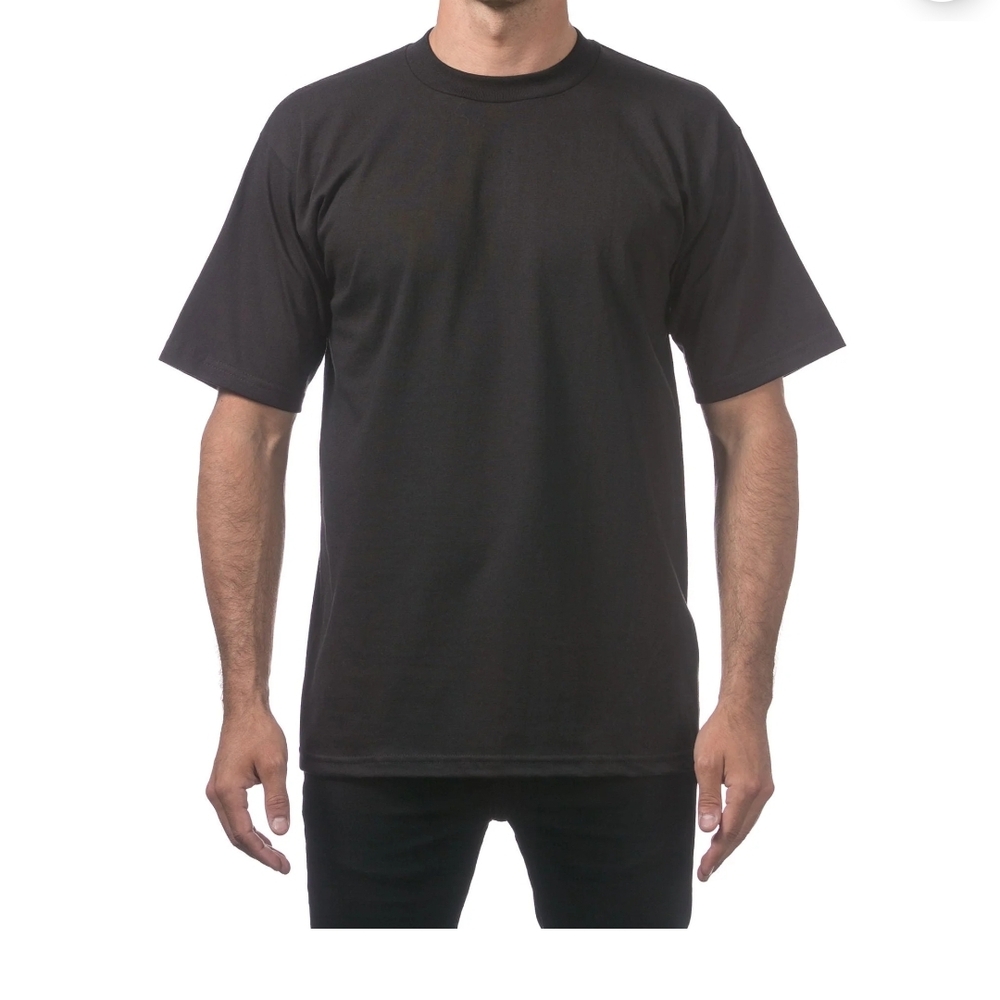 Men's Pro Club 100% Cotton Everyday Staple Black Tee Shirt